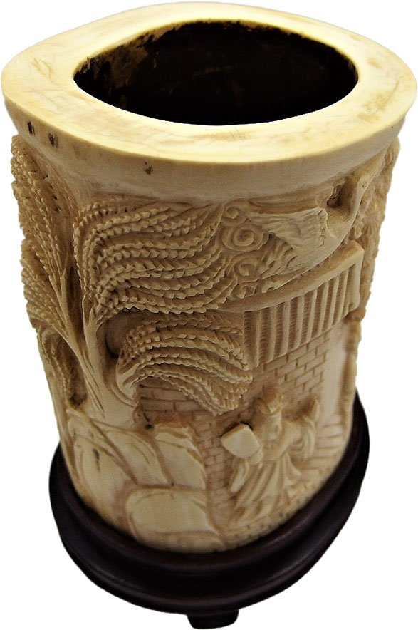 Chinese Ivory Container For Brushes-photo-1