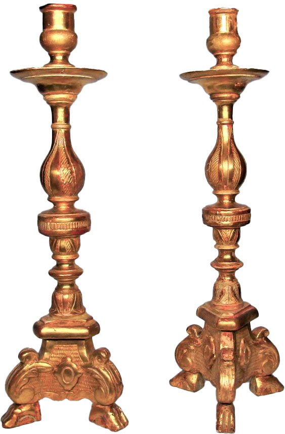 Golden Wood Candlesticks-photo-2