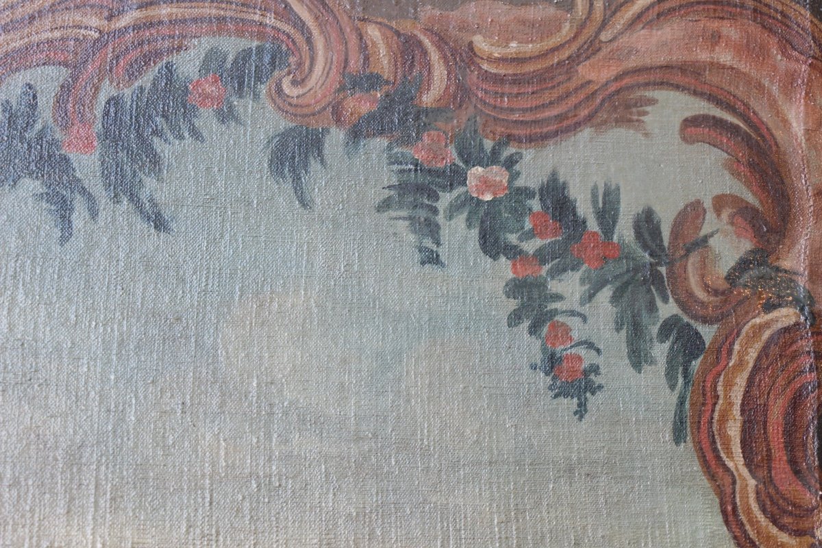 18th Century Painted Canvas-photo-2