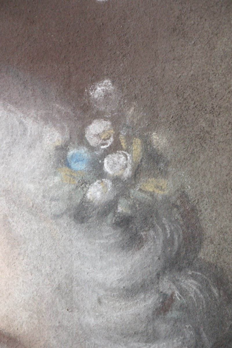 Pastel XVIIIe, Jeune Fille En Flore-photo-3