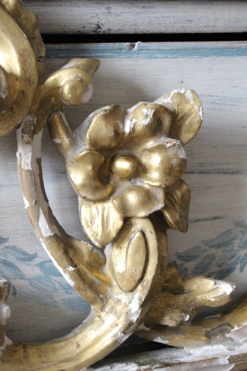 18th Century Gilded Carved Wooden Frieze-photo-4