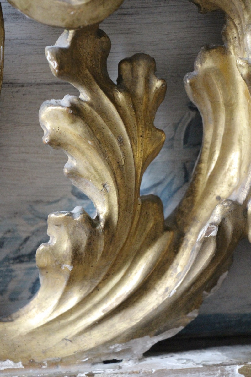18th Century Gilded Carved Wooden Frieze-photo-1