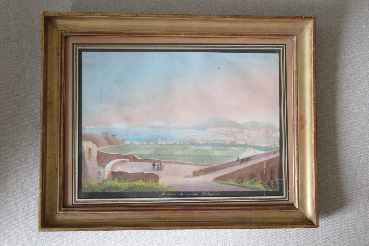 Gouache napolitaine XIXe