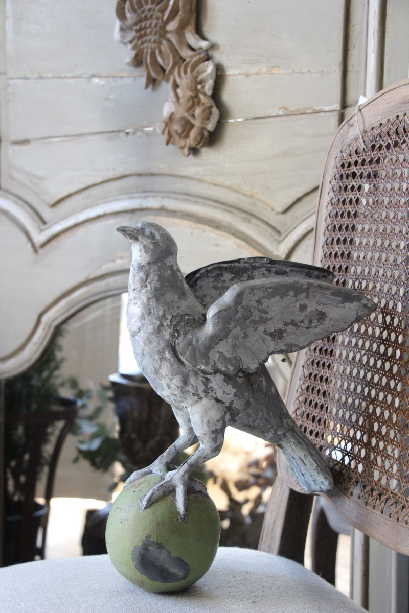19th Century Zinc Ridge Bird