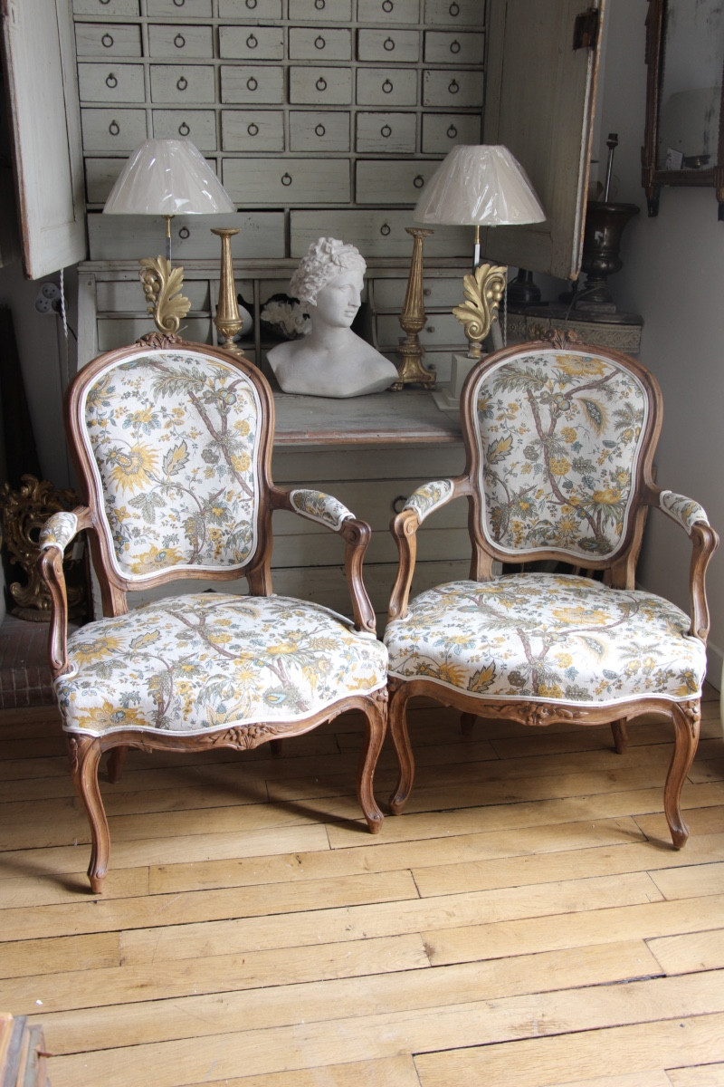 Pair Of 18th Century Cabriolet Armchairs