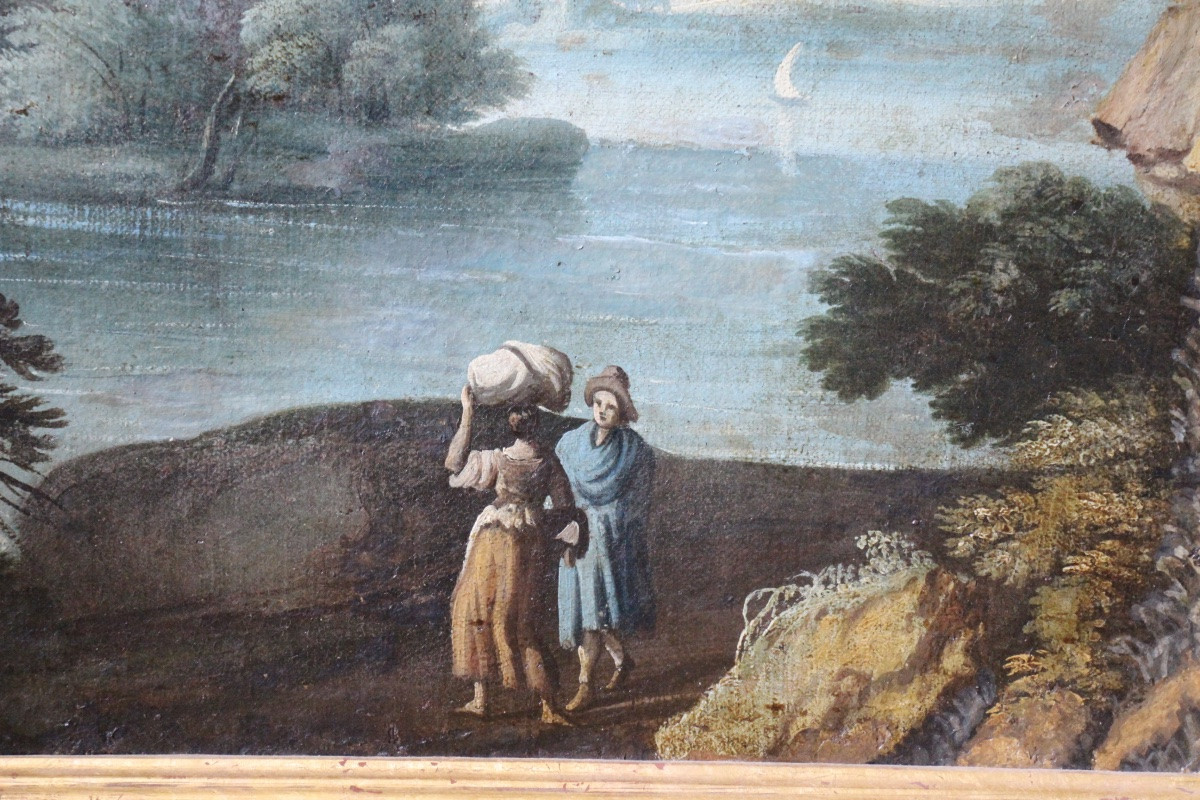 Pair Of 18th-century Italian Landscapes, Oil On Canvas-photo-3