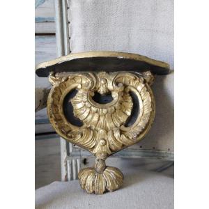 Console d'applique XVIIIe en bois doré