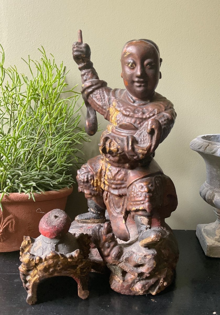 19th Century: Chinese Statuette/reliquary-photo-2