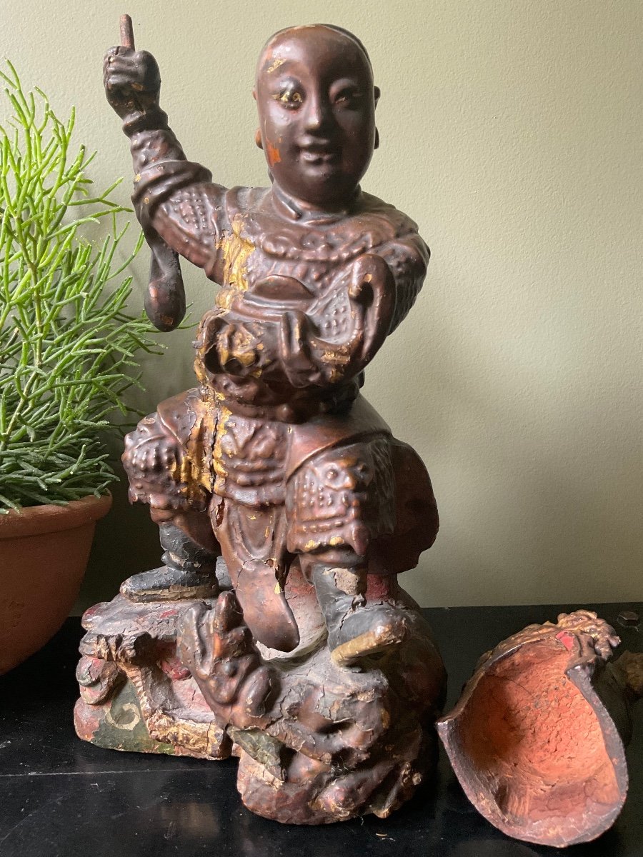 19th Century: Chinese Statuette/reliquary-photo-3