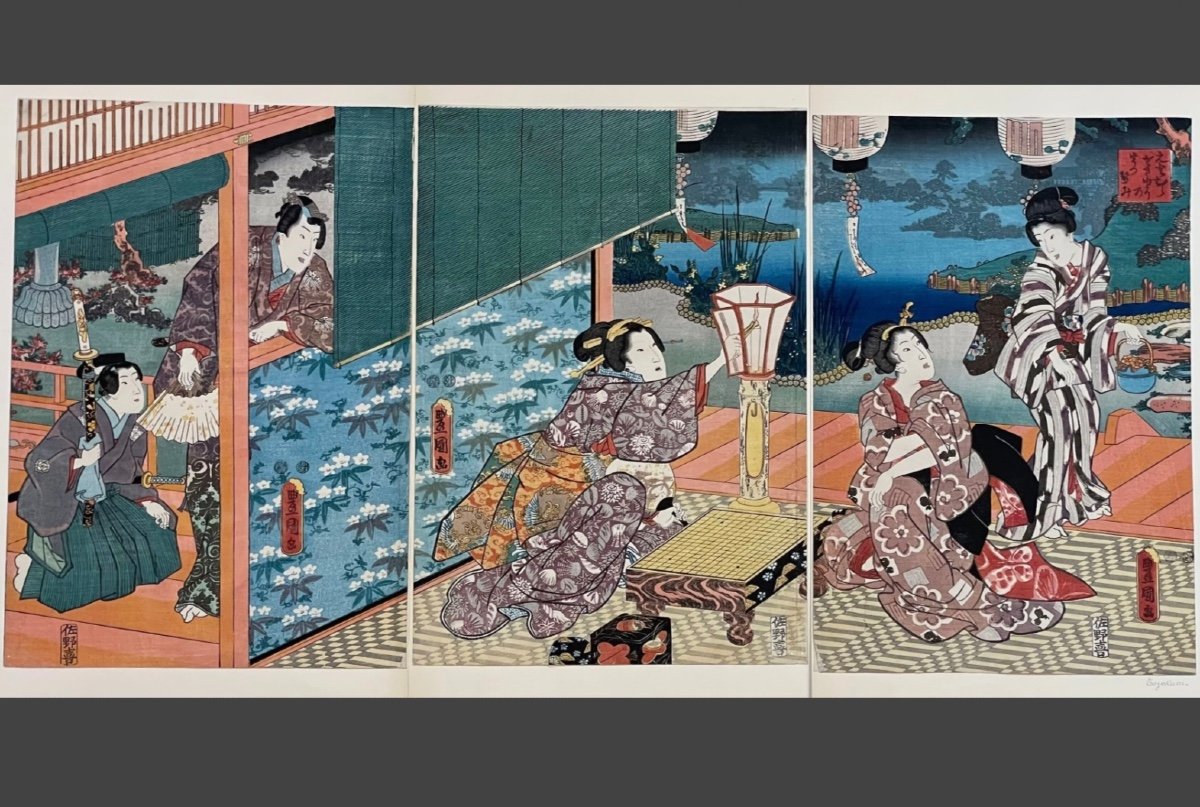 XIXeme Siècle : Un Triptyque D’utagawa Toyokuni III