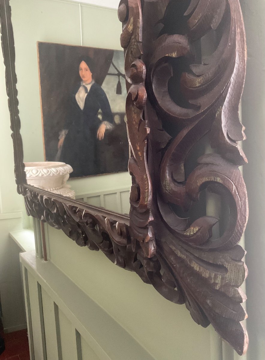 Grand Miroir En Chêne -photo-5
