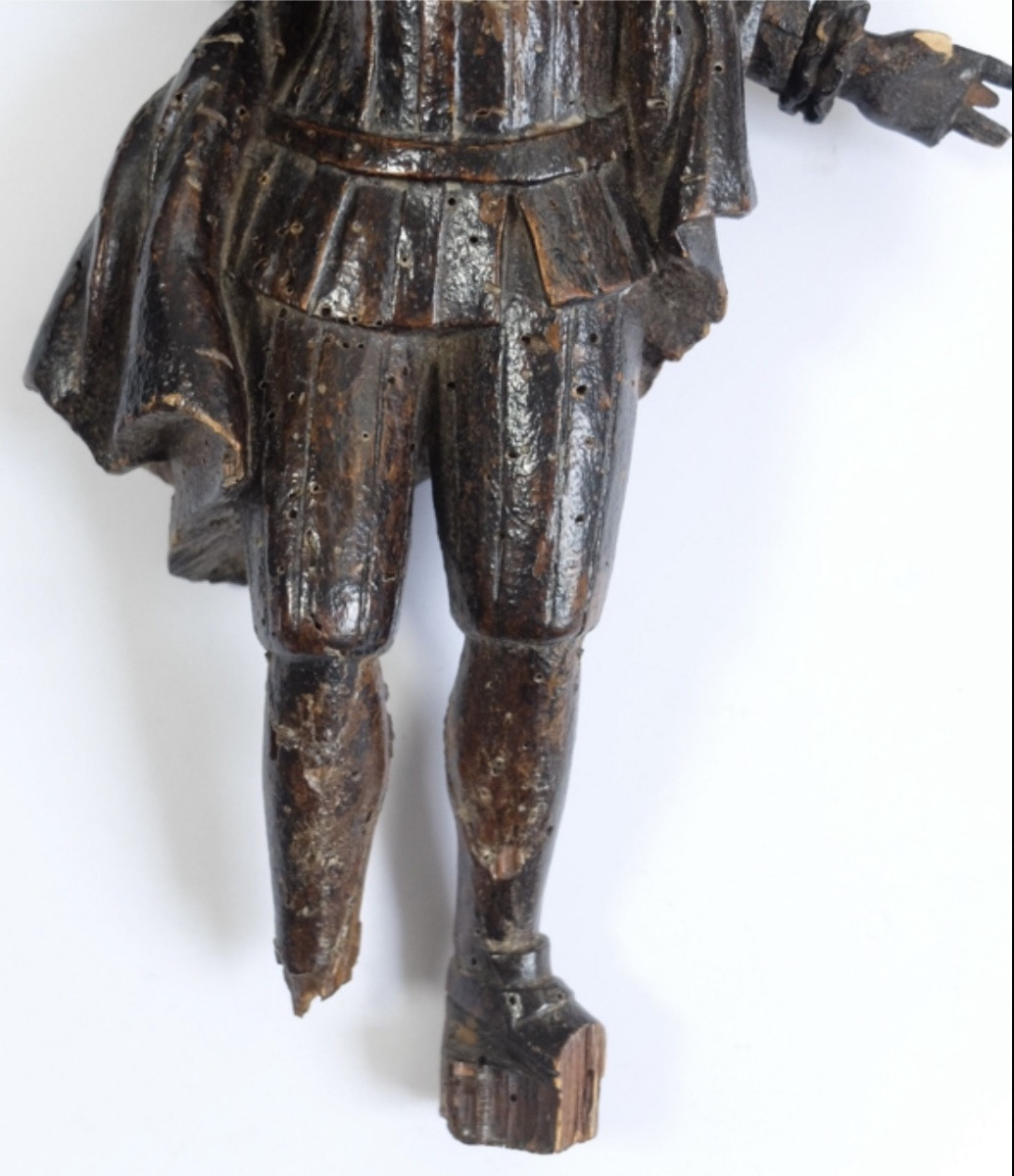 XVIIeme Siecle : Personnage De La Commedia Dell’arte En Bois Sculpté.-photo-4