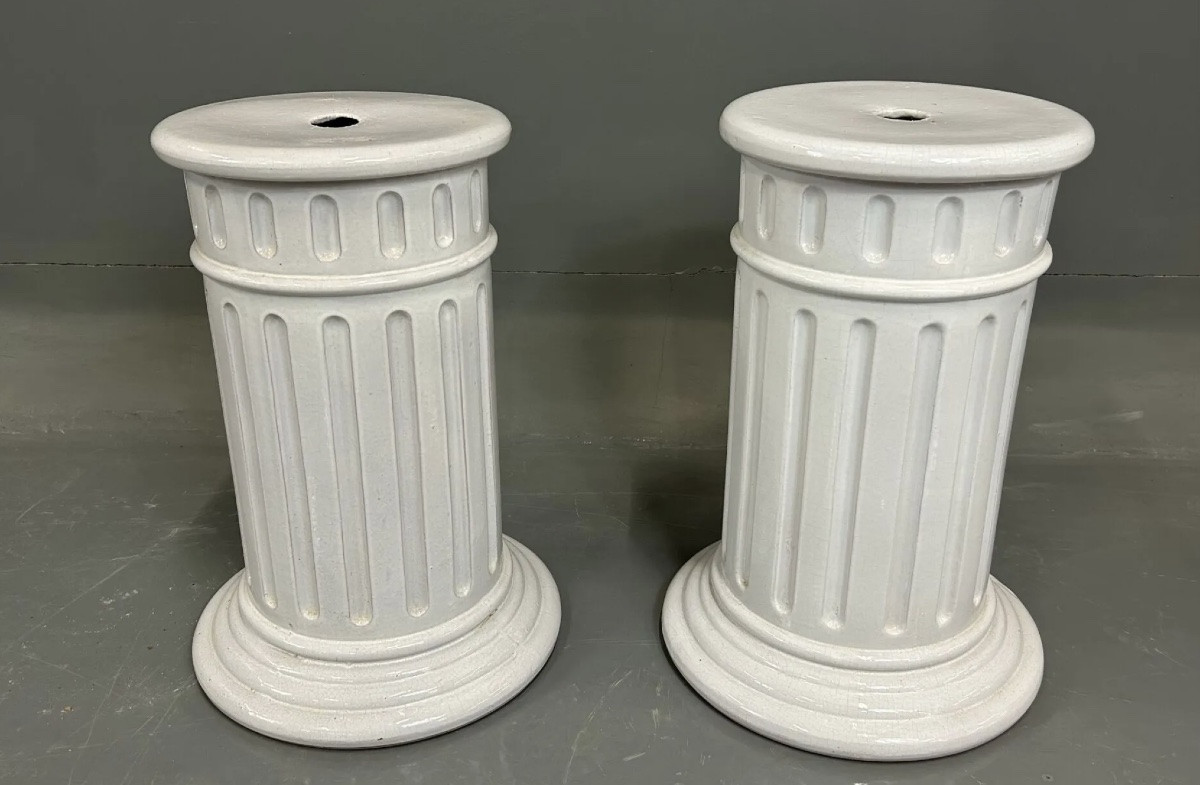 Pair Of Decorative Ceramic Columns-photo-1