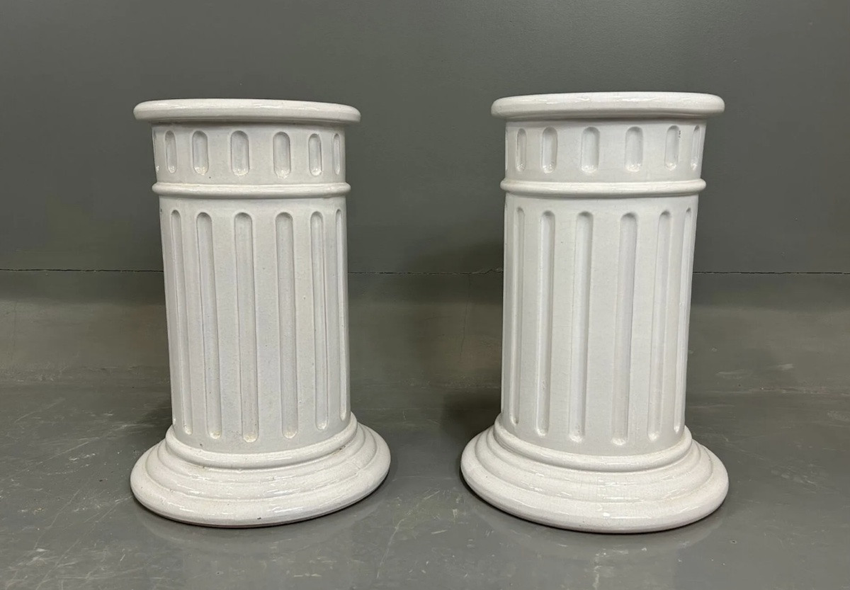 Pair Of Decorative Ceramic Columns-photo-2