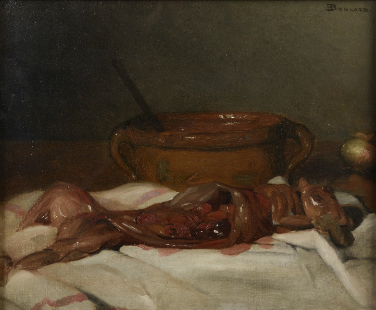 XIX/XXe Siècle : Nature Morte Au Lapin D’emile Boulard-photo-2
