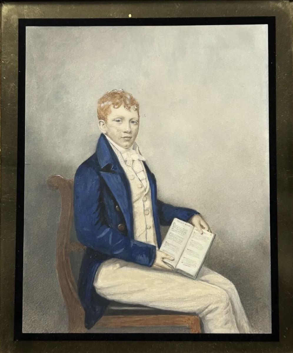 19th Century: A Framed Watercolor -photo-3