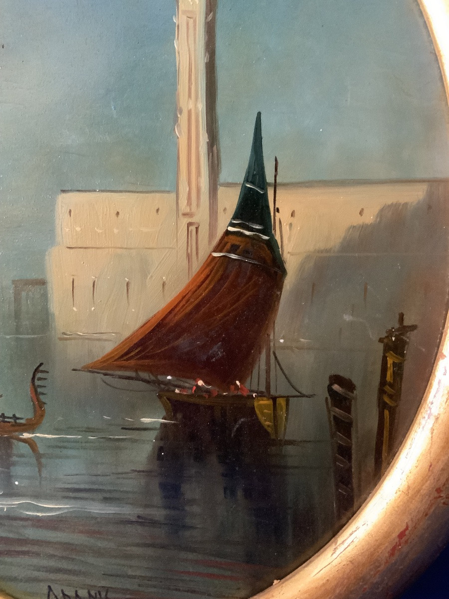école XXeme Siècle : Deux Vues De Venise.-photo-4