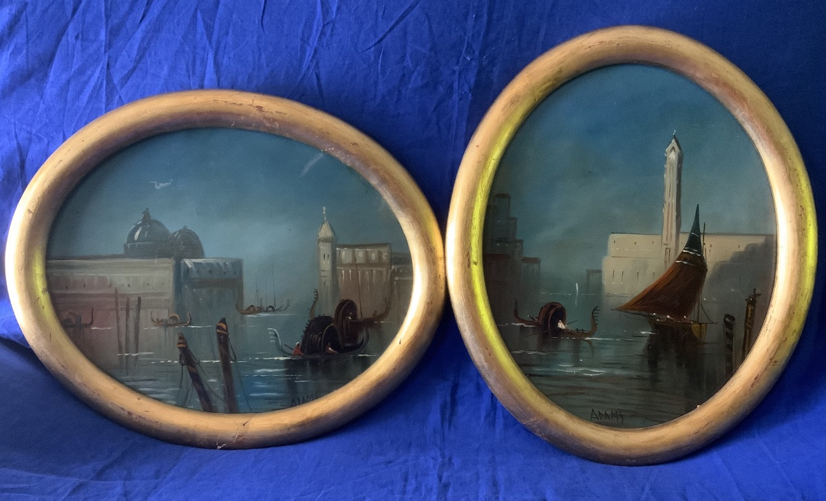école XXeme Siècle : Deux Vues De Venise.