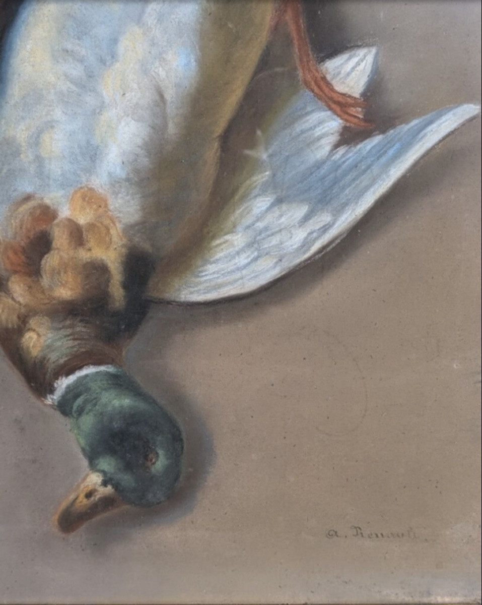 Vers 1900 : Paire De Natures Mortes Au Gibier.-photo-4
