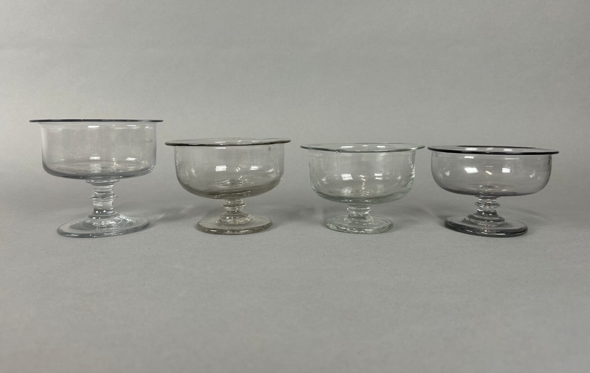 19th Century: Four Small Blown Glass Bowls