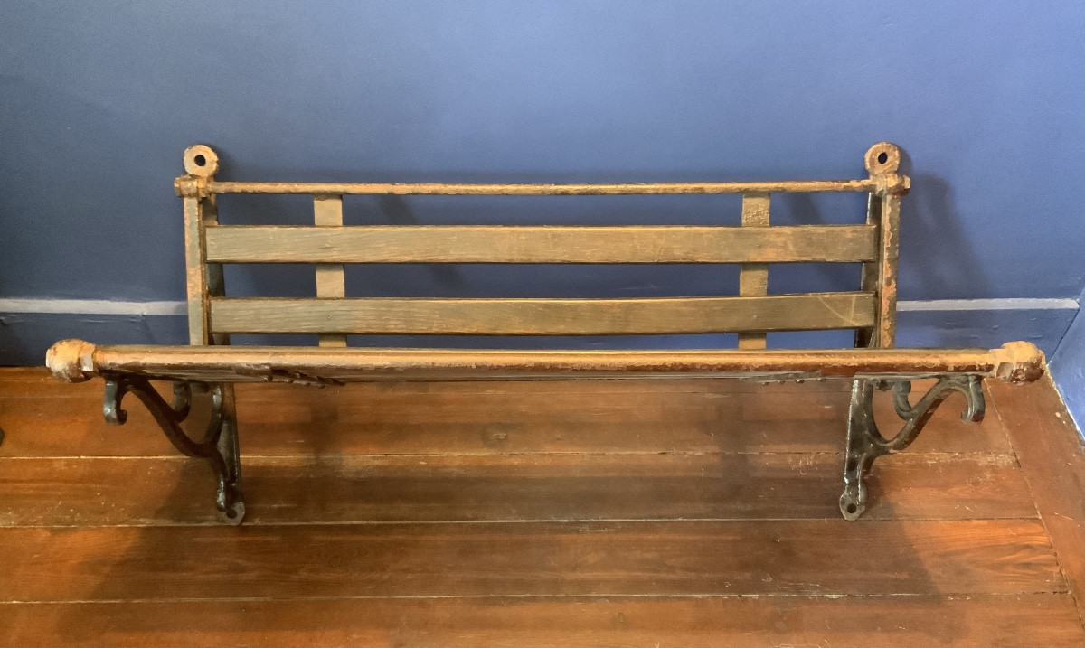 Vers 1900 : Porte Bagages de train En Bois Et Métal 