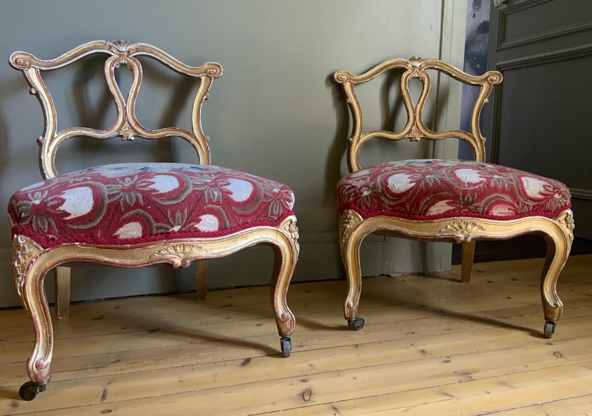 19th Century: A Pair Of Napoleon III Armchairs-photo-2