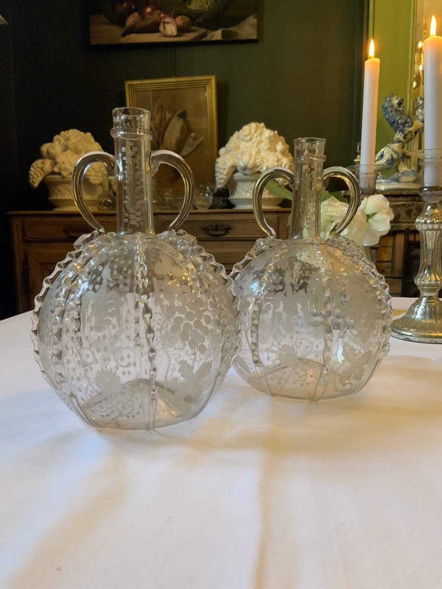 XVIIIeme Siècle : Une Paire De Carafes Hollandaises-photo-2