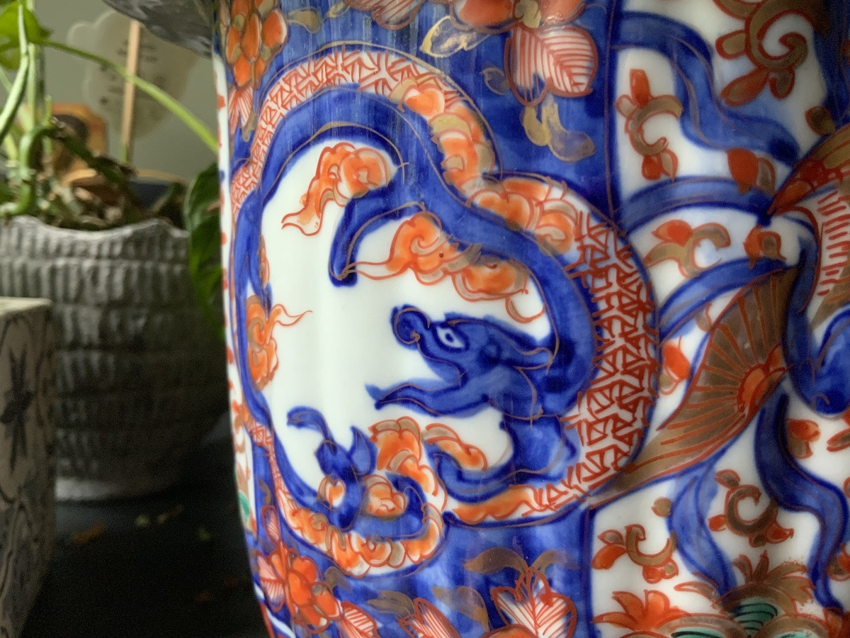 XIXeme Siècle : Une Paire De Cache-pots à Décor Imari-photo-3