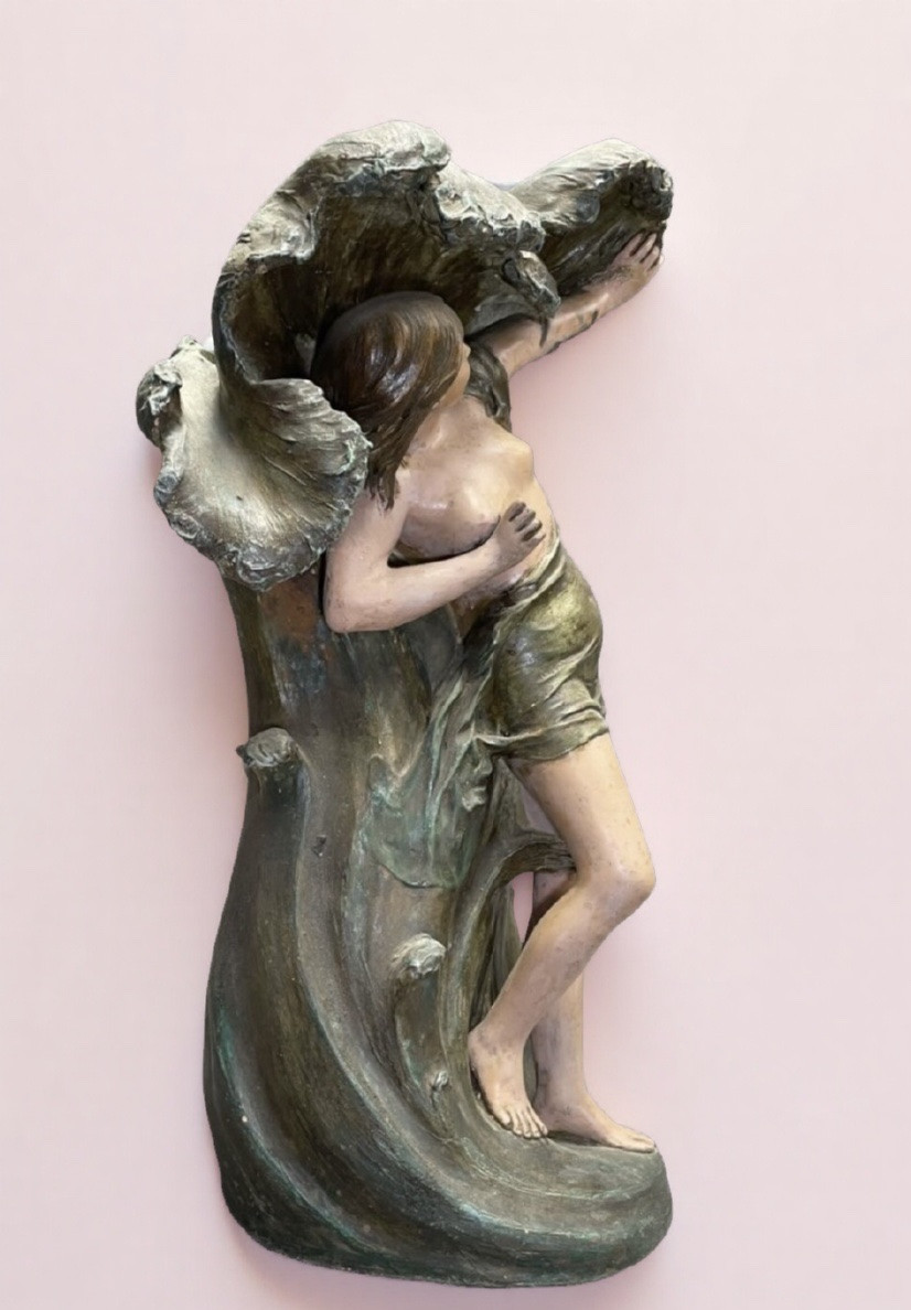 Late 19th/early 20th Century: Large Art Nouveau Plaster Vase -photo-4