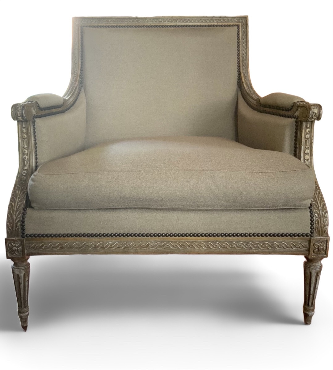 20th Century: Pair Of Large Louis XVI Style Bergères.-photo-3