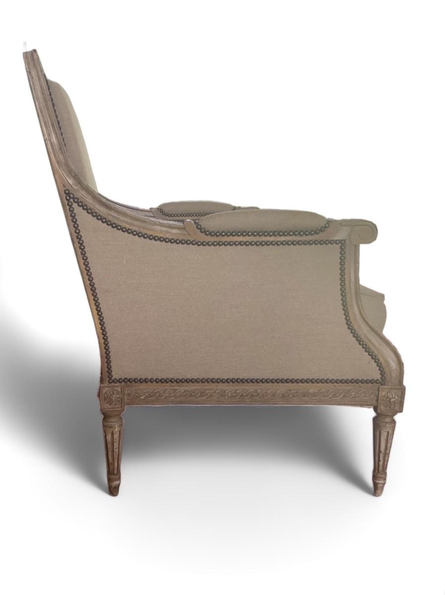 20th Century: Pair Of Large Louis XVI Style Bergères.-photo-1