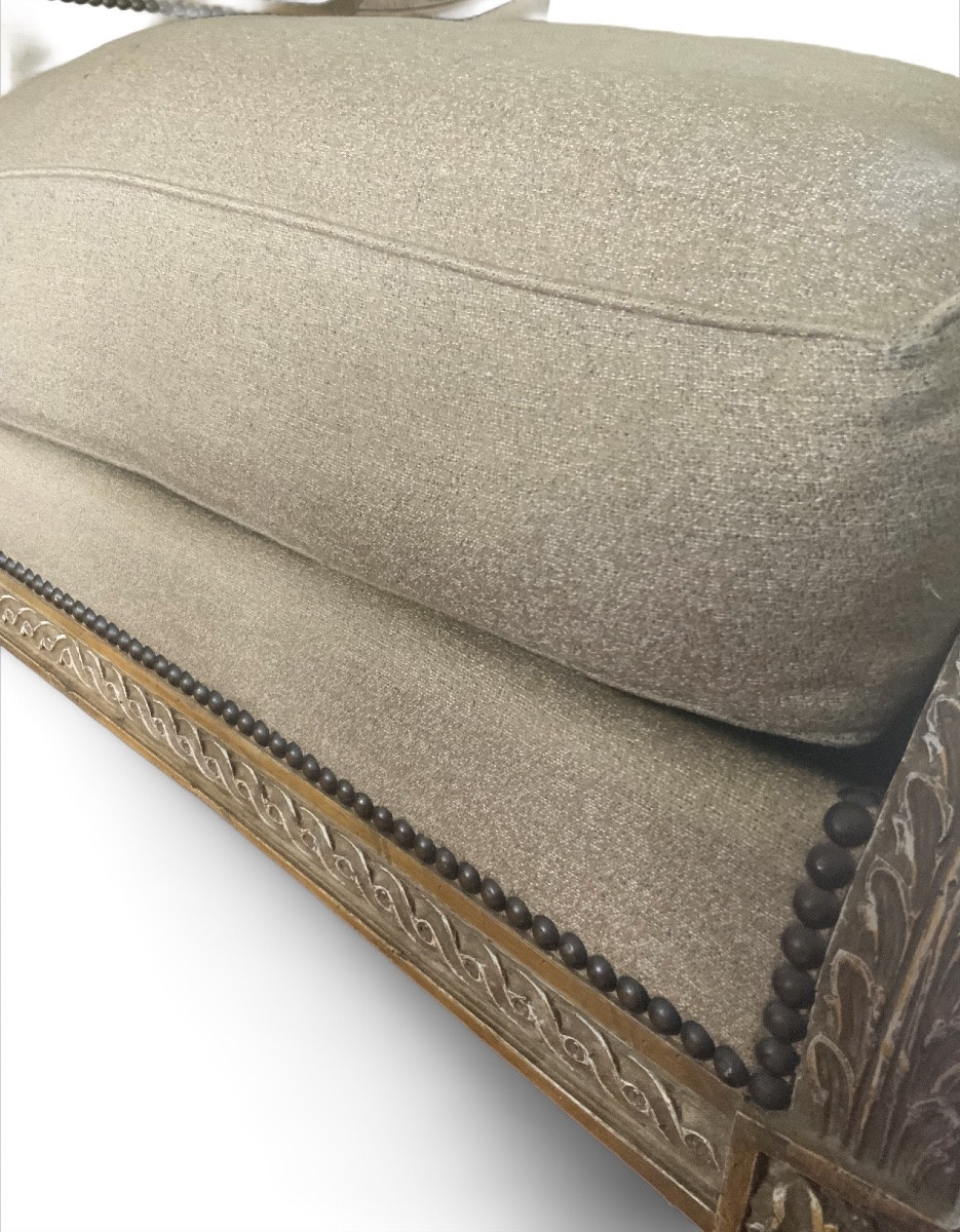 20th Century: Pair Of Large Louis XVI Style Bergères.-photo-4
