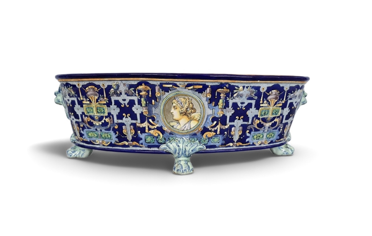 XIXeme : grande jardinière en faïence 