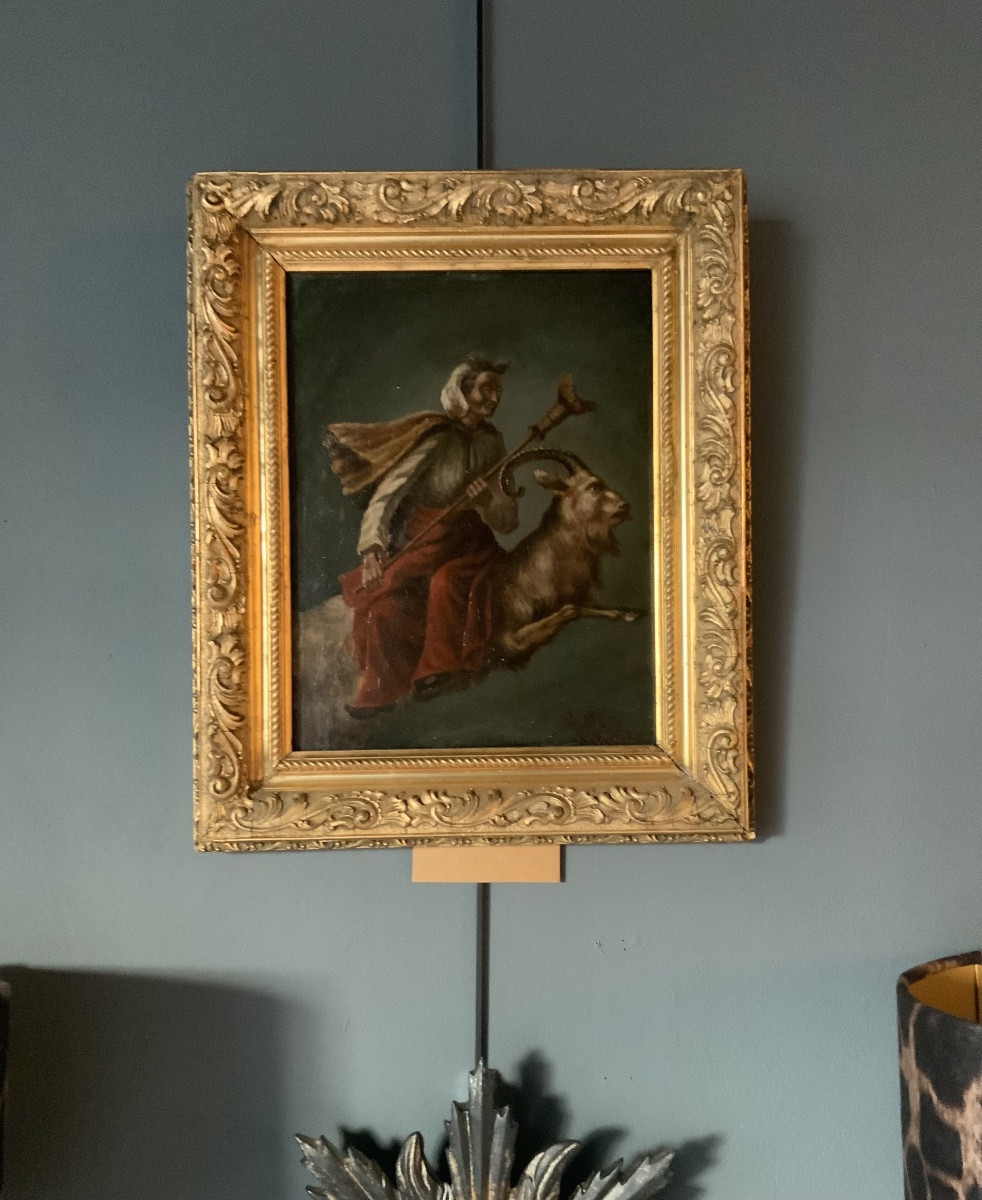 École du XIXeme siècle : Sorcière après le Sabbat -photo-2