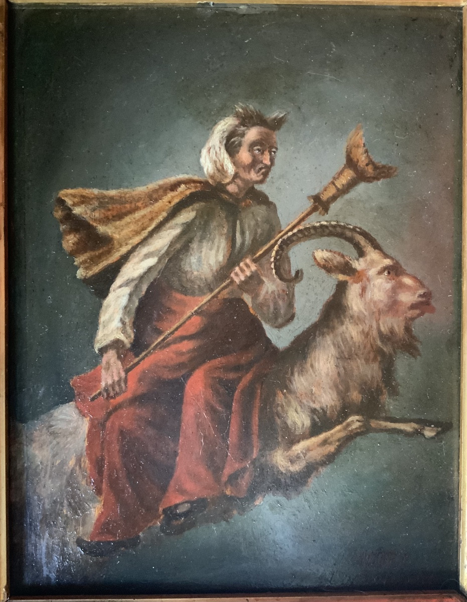 École du XIXeme siècle : Sorcière après le Sabbat 