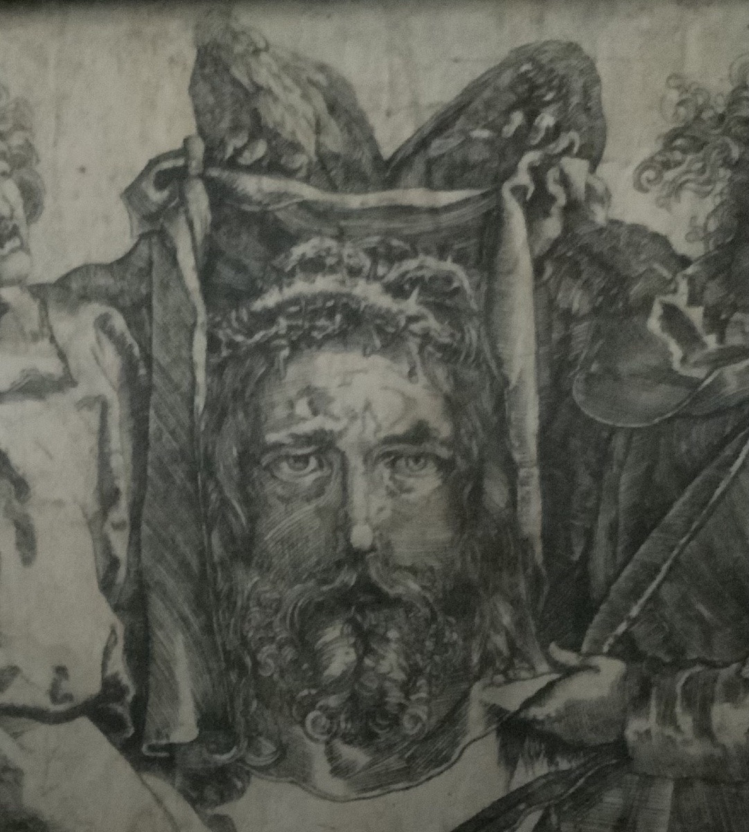 XVIIIeme siècle : Un voile de Veronique d’après Albrecht Dürer-photo-4
