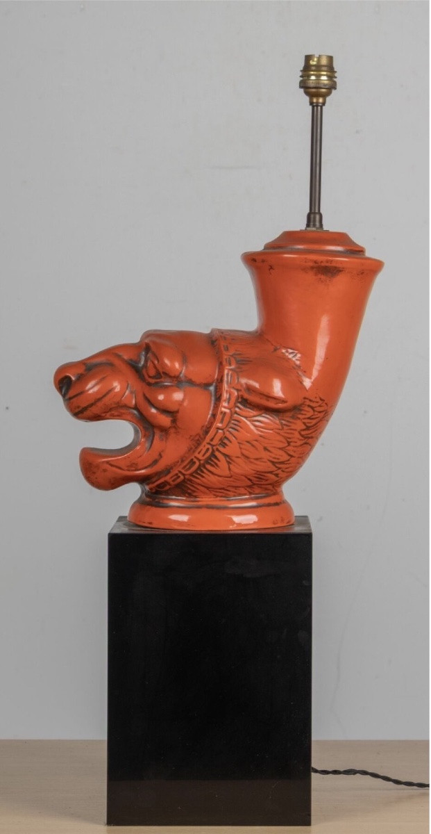 Circa 1980  : un pied de lampe en résine -photo-1