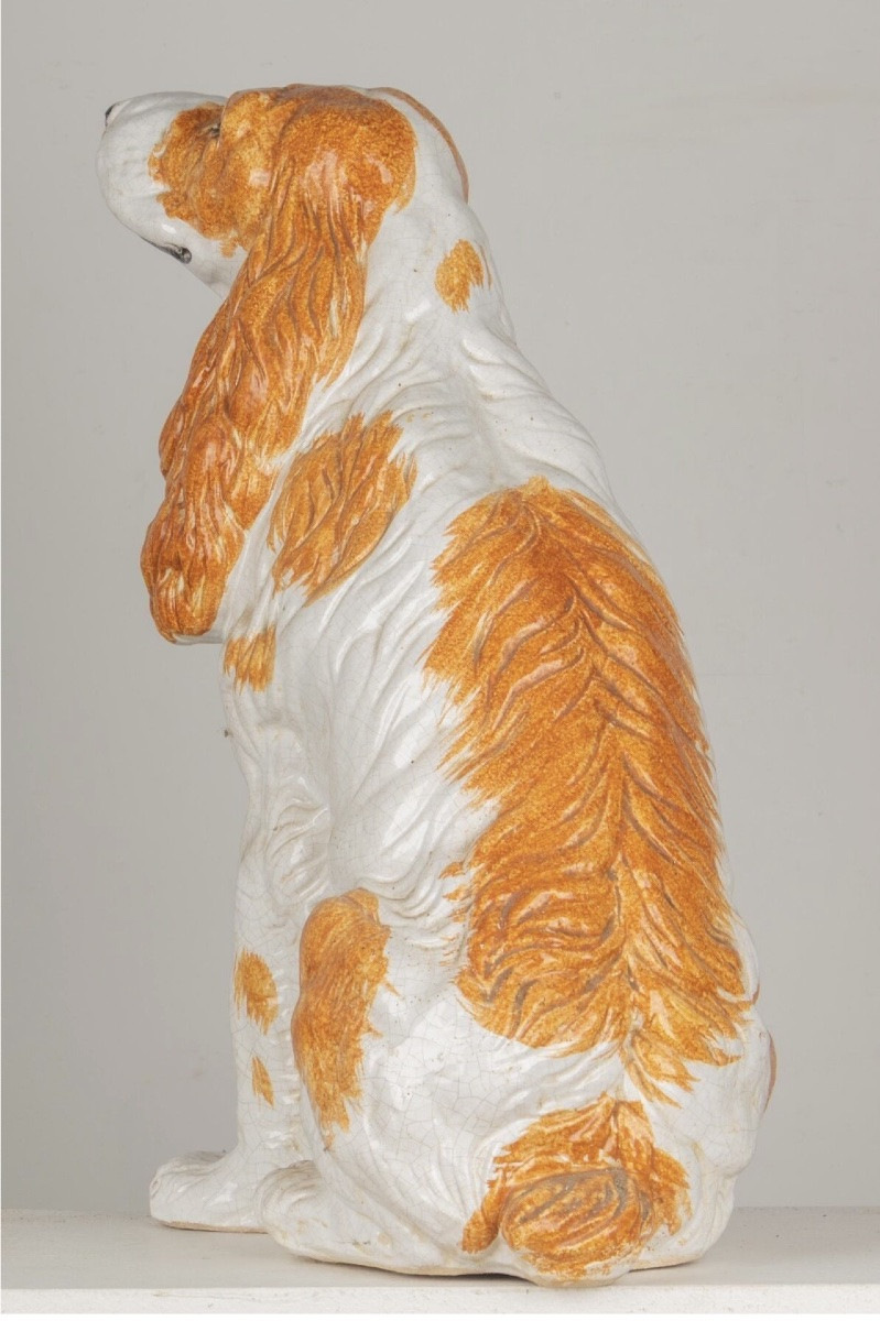 XXème siècle : grand chien en céramique italienne -photo-3