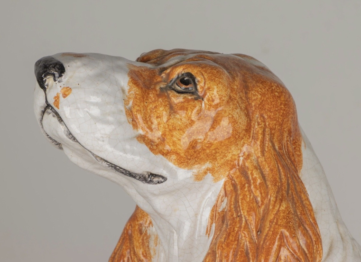 XXème siècle : grand chien en céramique italienne -photo-3