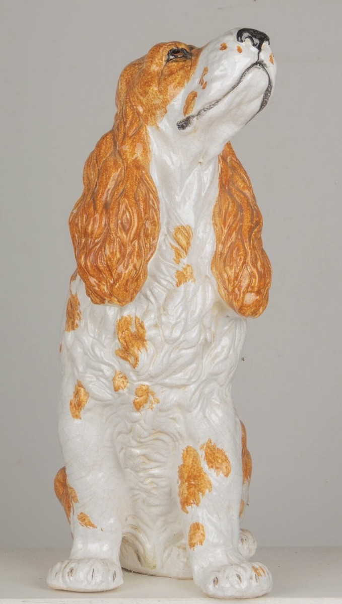 XXème siècle : grand chien en céramique italienne 