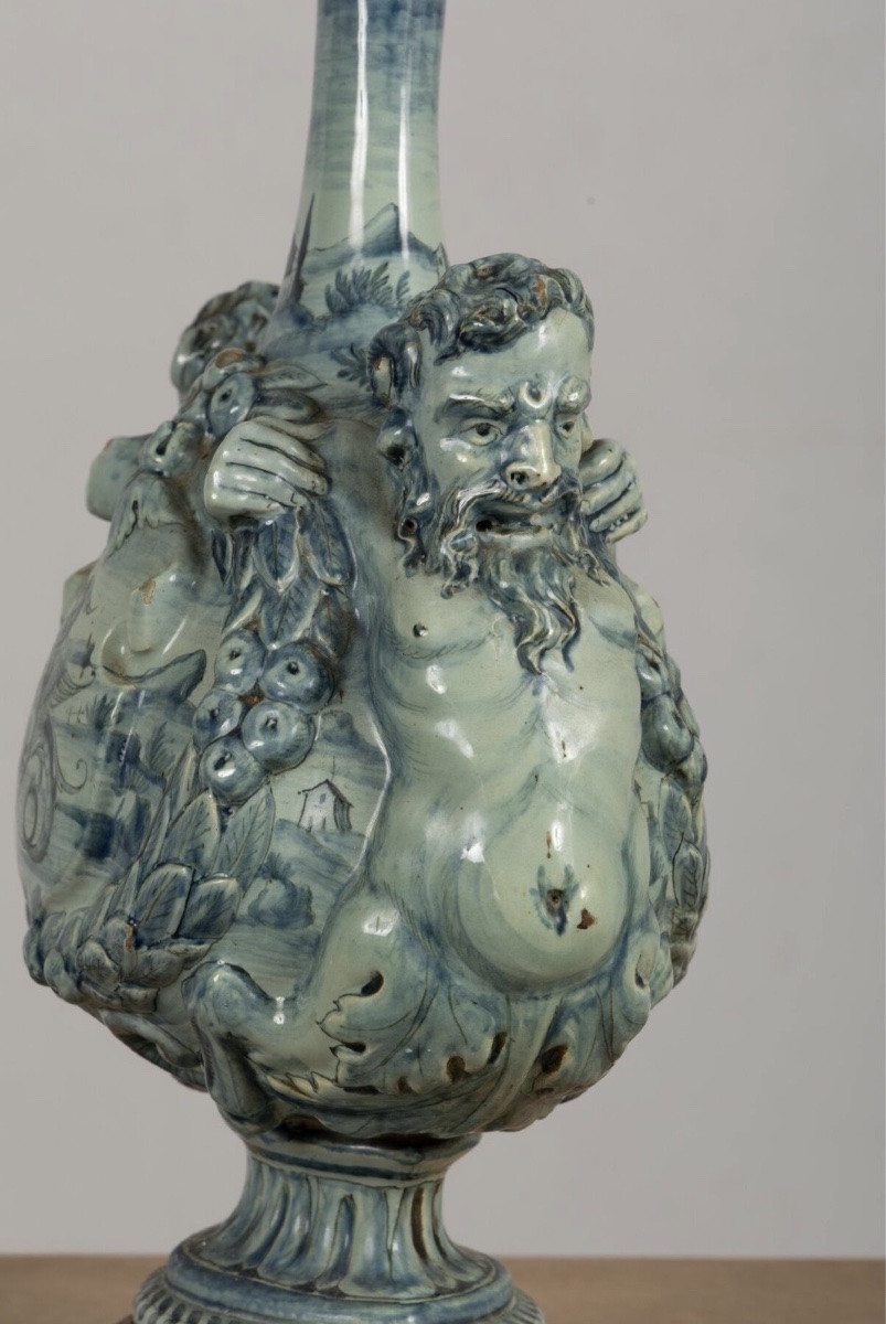 19th Century: Lamp Base In The Savona Style-photo-3