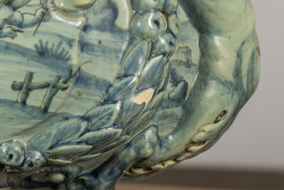 19th Century: Lamp Base In The Savona Style-photo-3