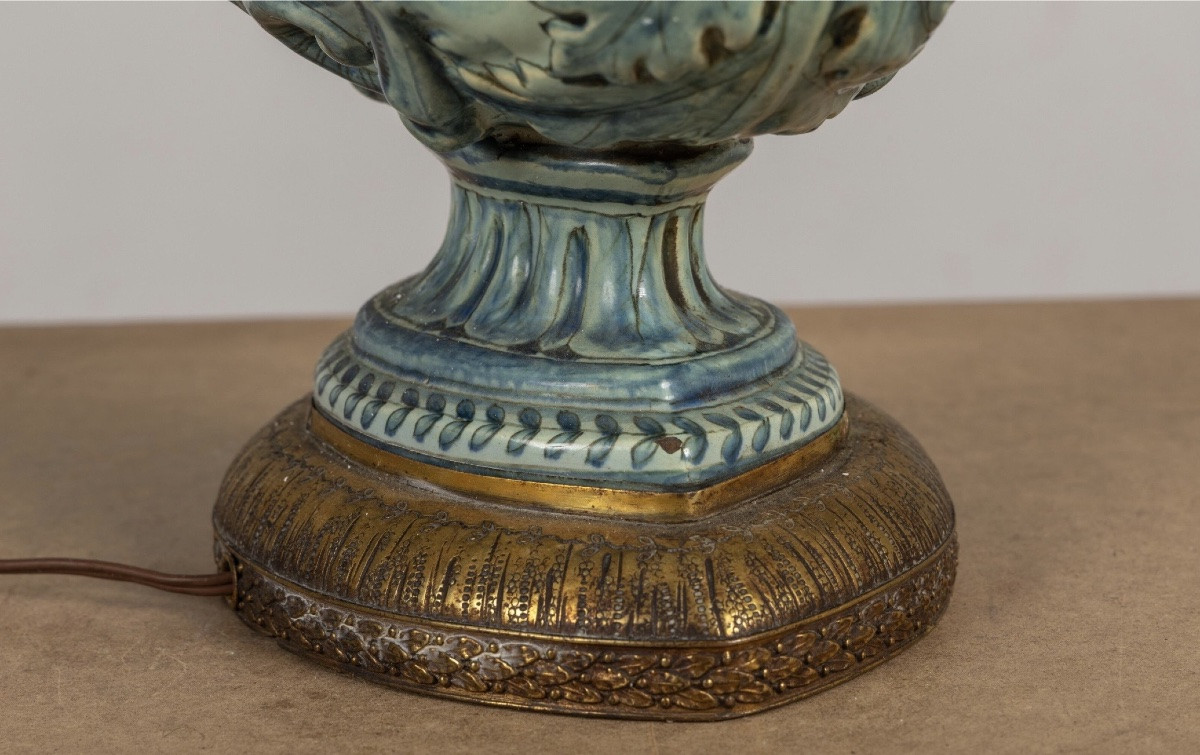 19th Century: Lamp Base In The Savona Style-photo-6
