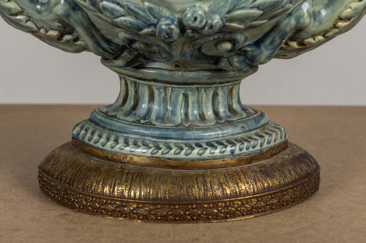 19th Century: Lamp Base In The Savona Style-photo-7