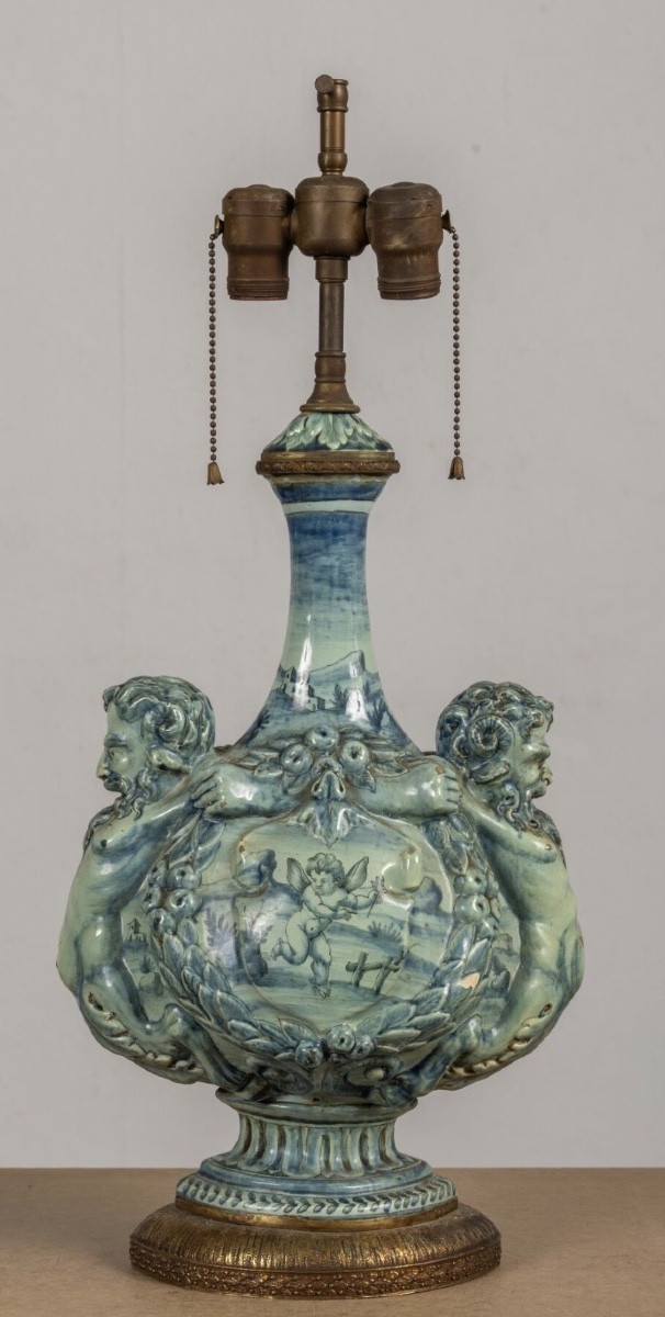 19th Century: Lamp Base In The Savona Style