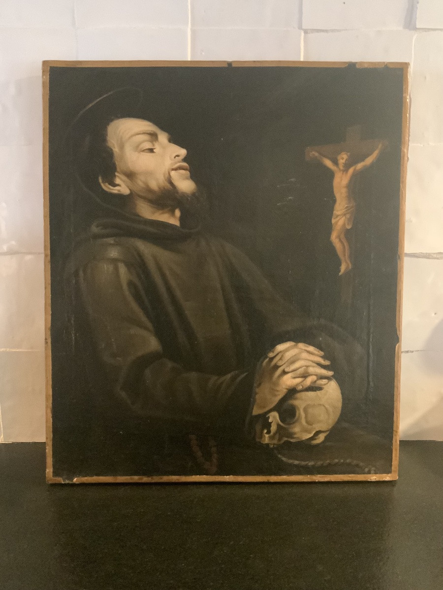 École du XIXeme siècle : Saint François d’Assise-photo-2