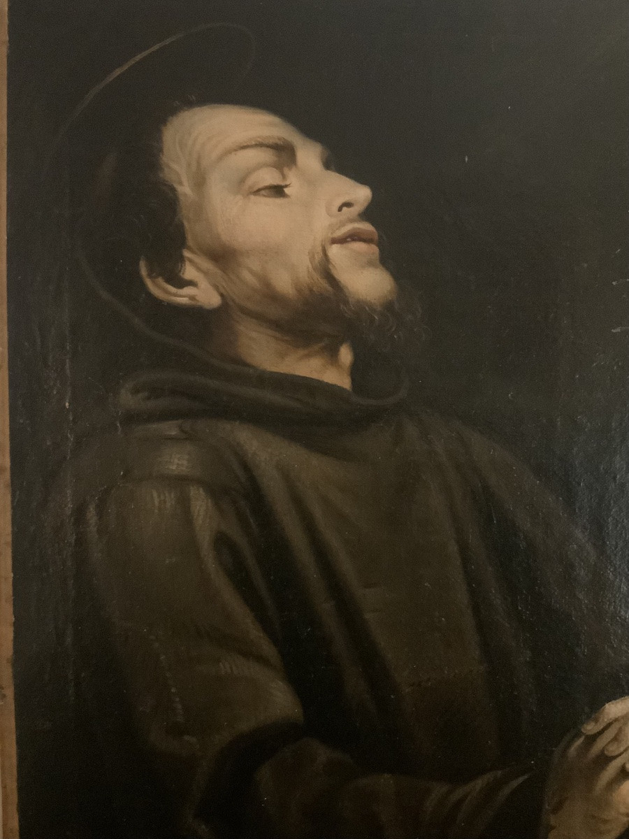 École du XIXeme siècle : Saint François d’Assise-photo-3