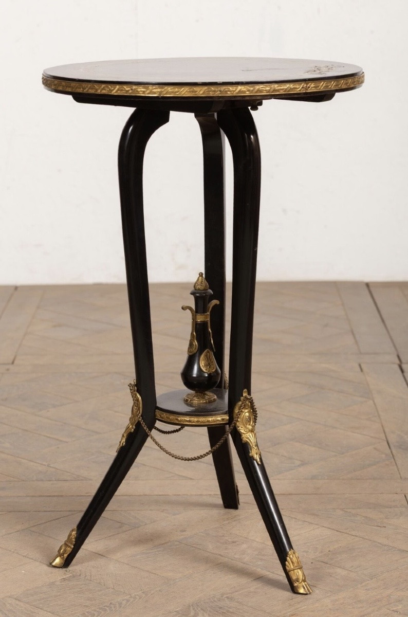 XIX eme siecle : guéridon à plateau basculant-photo-2