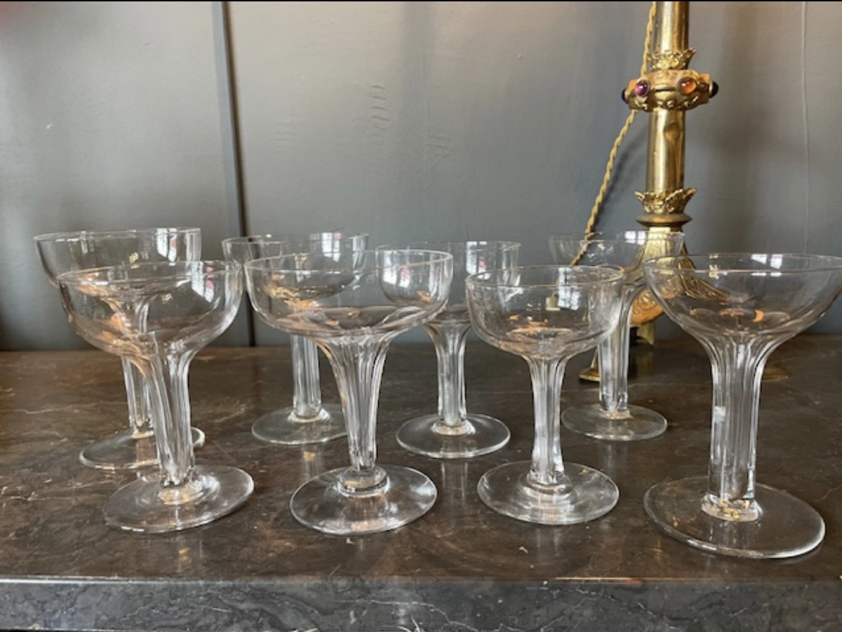 XXème siècle : huit coupes à champagne dites « champenoises »-photo-2