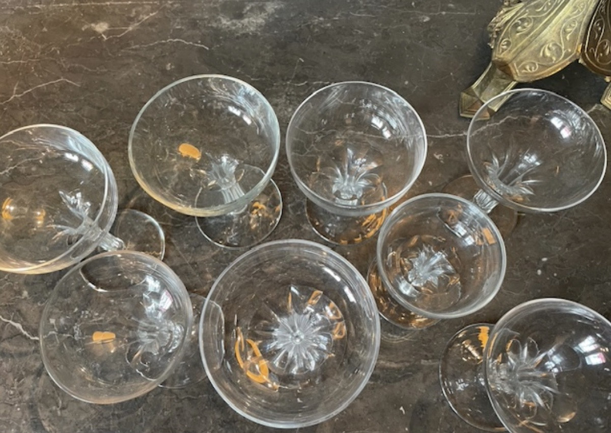 XXème siècle : huit coupes à champagne dites « champenoises »-photo-3